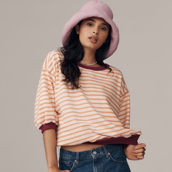 Anthropologie • Niki Bubble Hem Sweatshirt NWT S - Picture 1 of 3